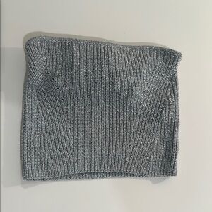 Silver Bershka worn once tube top with a neck with no damages or stains
